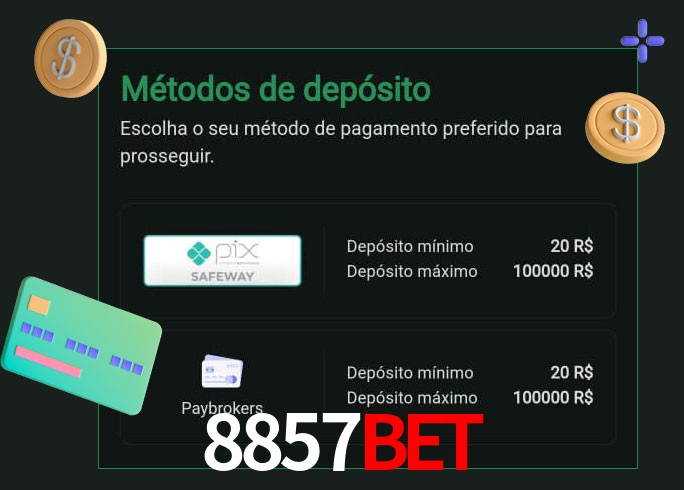 O cassino 8857Bet oferece uma grande variedade de métodos de pagamento